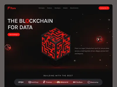 Blockchain For Data Network website ai blockchain blockchain web3 blockchainwebsite clean ui crypto design crypto website data landing page data network decentralized fintech network website perpetual trading technologynetwork uidark web design web3