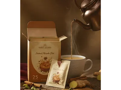 Instant Tea Packaging and Advertisement Mockup ai mockup branding graphic design mockup render