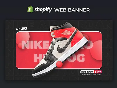 Shopify shoes web banner design branding design graphic design nike shoes shopify ui web banner