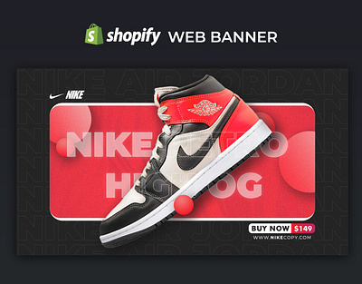 Shopify shoes web banner design branding design graphic design nike shoes shopify ui web banner