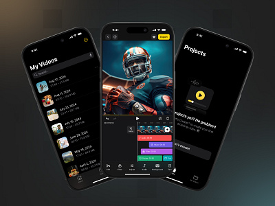 Video Editor App – Projects & File Management UI app concept app design clean design creative app figma design file management ios app ui minimalist ui mobile app design mobile tools mobile ui product design projects screen ui ux design user flow user interface user library ux design video app ui video editor app