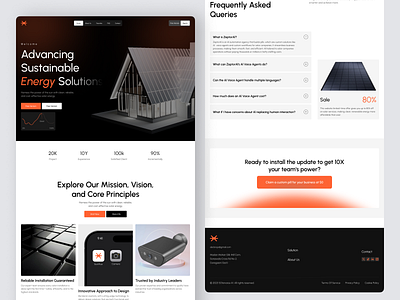 Solar Energy Landing Page eco friendly energy solution environment green energy landing page renewable energy solar electricity solar energy solar energy landing page solar panel solar power solar power landing page sustainable energy turbin electricity ui ui design uiux design website design