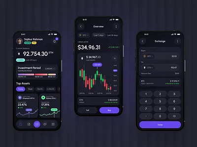 Crypto Wallet Mobile App Design app design app design figma app designer crypto app design crypto currency crypto wallet app design figma uiux modern app design ui ui desiger ui ux design ux designer wallet wallet app