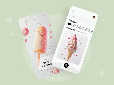 Cheerful Ice Cream App Design ai food app design branding clean design colorful design design food app food design ice cream app interior design minimal design mobile app ui ux web design