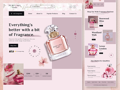 Product Page - Perfume Website branding clean design codeflash dribblecreatives dribbledesign dribbleportfolio dribbleshowcase dribbleui dribbleux fragrantfavorites landingpage luxuryperfumesonline onlineperfume perfumeparadise perfumepassion perfumeperfection scentsforall simple design ui