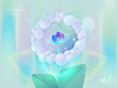 Dandelion with the sweet core dandelion design illustration