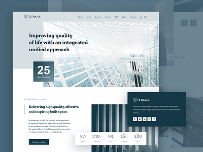 Architect architect clean creative design illustration landing theme ui ux web wordpress