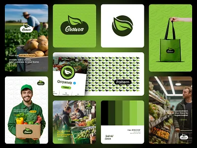 🌿Growva – a fresh, sustainable food brand connecting local farm brandidentity branding designinspiration dribbble graphic design logo sm technology visualidentity