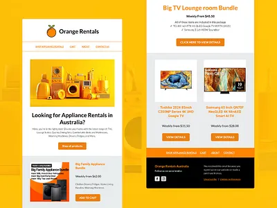 Orange Rentals in Australia australia design email email design email template html email newsletter newsletter template rental email responsive email template