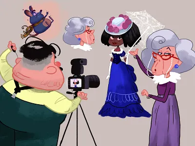 Pip and the Hat characters animation black girl book british camera character characters england fashion hat illustration model mouse old woman photographer shop assistant umbrella victorian