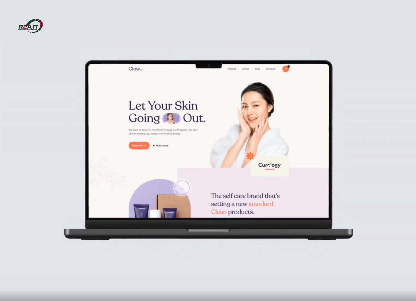 A modern eCommerce website for a skin-care brand frontend development