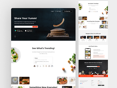 Landing page: Foodtech landing page mobile application product design ui design ux design