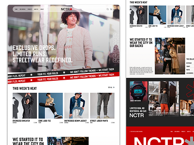 NCTR Street Wear Fashion E-commerce brutalism clothing clothing store clothing website community e commerce ecommerce fashion fashion store fashion website marketplace men website mens wear shopify streetwear web design webdesign website website design