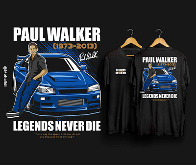 Paul Walker Car Illustration automotive automotive apparel car apparel car design car illustration fast furious gtr nissan gtr paul walker r34 skyline vehicle