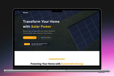 Solaroc, Solar power website design creativedesign dailyui design designinspiration designsystem dribbble figma illustration minimaldesign ui