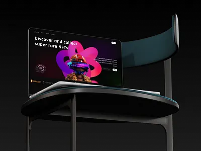 NFT Marketplace Landing Page Concept 3dart 3dillustration blockchain crypto darkmode design digitalart fintech gradient landingpage landingpagedesign nft productdesign ui uidesign web3 webdesign