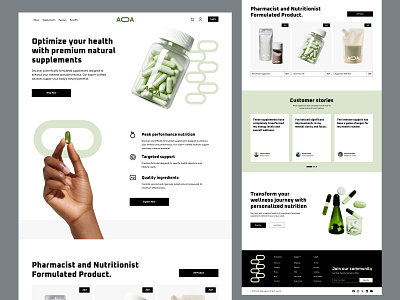Supplement Website / web design / landing page / Minimalist branding creative designer dribbble ecommerce ecommerce website graphic design homepage jabel landing page landingpage design medicine website minimal minimalist design supplement supplement packaging ui design uiux design web design web ui design website design
