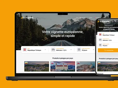 E-vignette: digital road passes web app logo mobile travel trip ui ux webapp