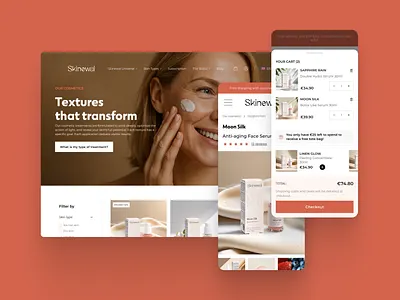 eCommerce skincare branding ecommerce product page shop shopping shopping cart skincare ui ux webapp