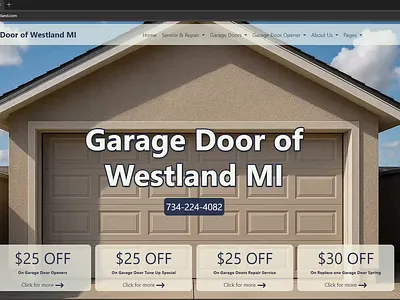 https://garagedoorofwestland.com/ garage door of westland mi logo ui ux web design