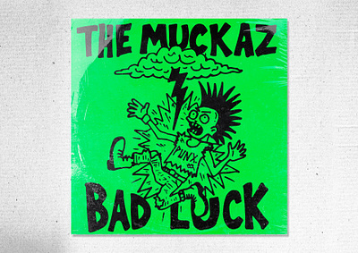 The Muckaz Bad Luck Single Artwork art bad luck badge branding creative design graphic design hand drawn identity illustration logo logo design music punk rock single typography ui