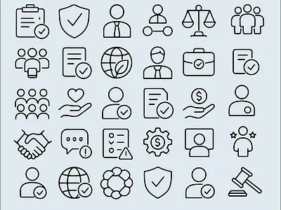 Corporate Business Icon Set Outline business corporate icon pack icon set illustration line art logo outline team vector