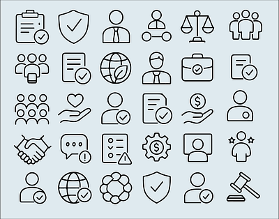 Corporate Business Icon Set Outline business corporate icon pack icon set illustration line art logo outline team vector