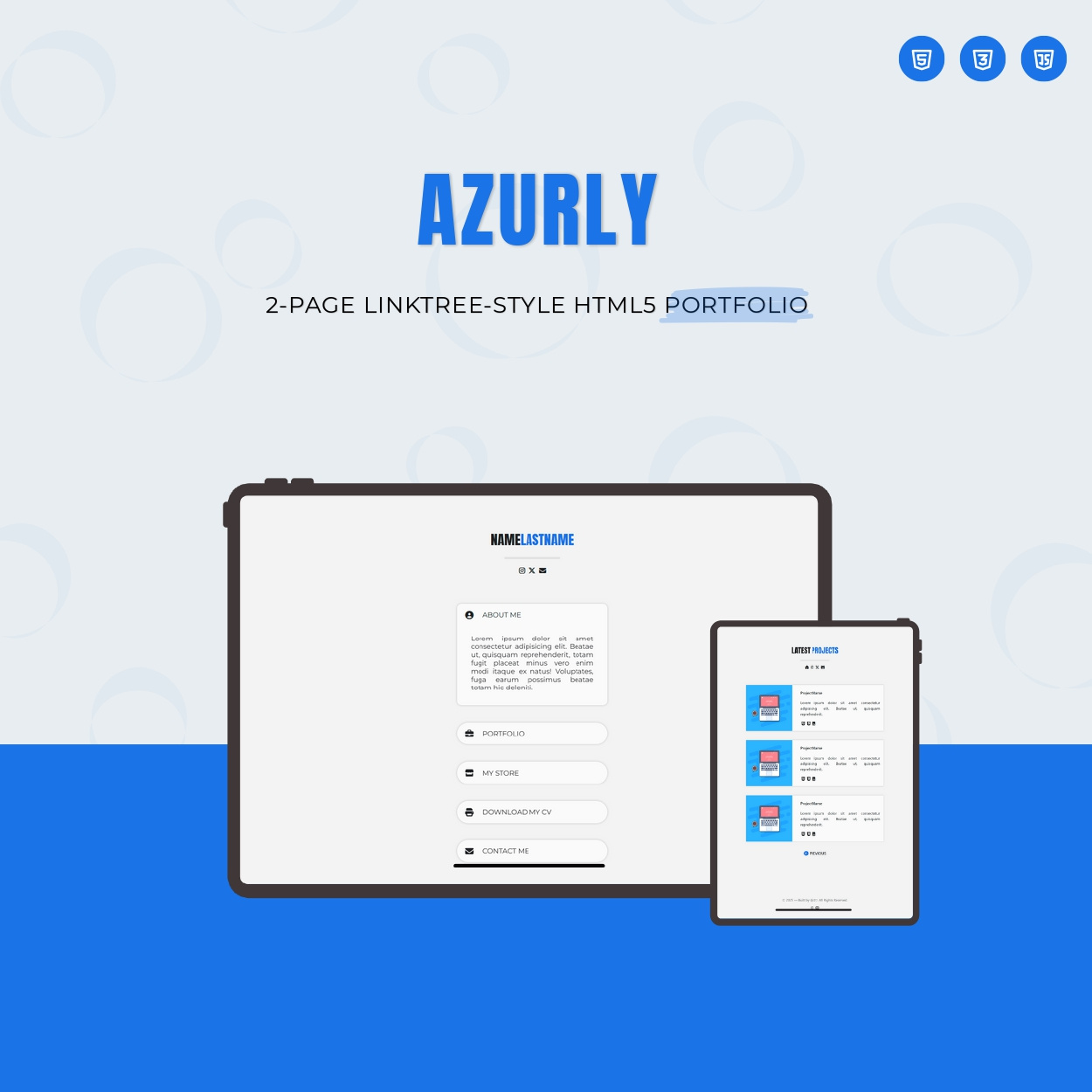 Azurly — Linktree-Style Personal Portfolio Website bio link clean css css3 html html5 htmlcss link in bio linkinbio linktree minimalist minimalistic personal portfolio personal website portfolio portfolio website responsive web design ui