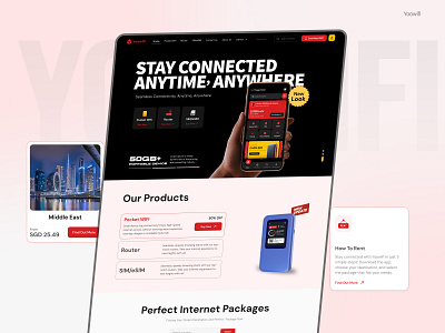 Seamless Global Internet: Yoo WiFi Landing Page Design b2b website branding clean esim landing page mobile operator netro network popular sim card tech website telco telecom telecommunication ui ui design ui ux web design website website design