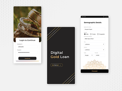 Gold Loan Application Design app app design banking fintech gold gold loan lending loan loan application ui ui design user interface