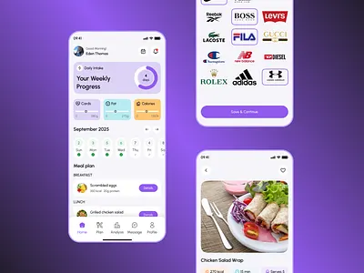 AI-Food Tracker App UI ai food ai food app ai food tracker app app design calorie app calories fitness app food app food track food tracker food tracker app ios journal app mobile mobile app modern app design nutrition app tracking app ui ux