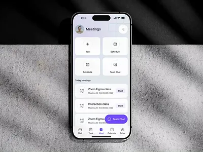 Meeting Screen Interaction Design. app design chat screen design interaction design join a meeting design meet interaction design meet screen design message interaction design message screen message screen design mobile design modal design personalised task template flow product design productivity app super app ui unify super app ux video screen app design