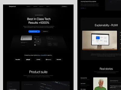 Sequen.ai (HomePage) ai landing page saas sale ai sale management web web design website