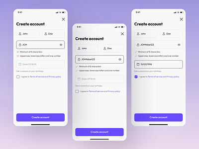 E-commerce App - Account Creation account create app design clean design e commerce app fashion app login minimal design mobile online store app sign up ui