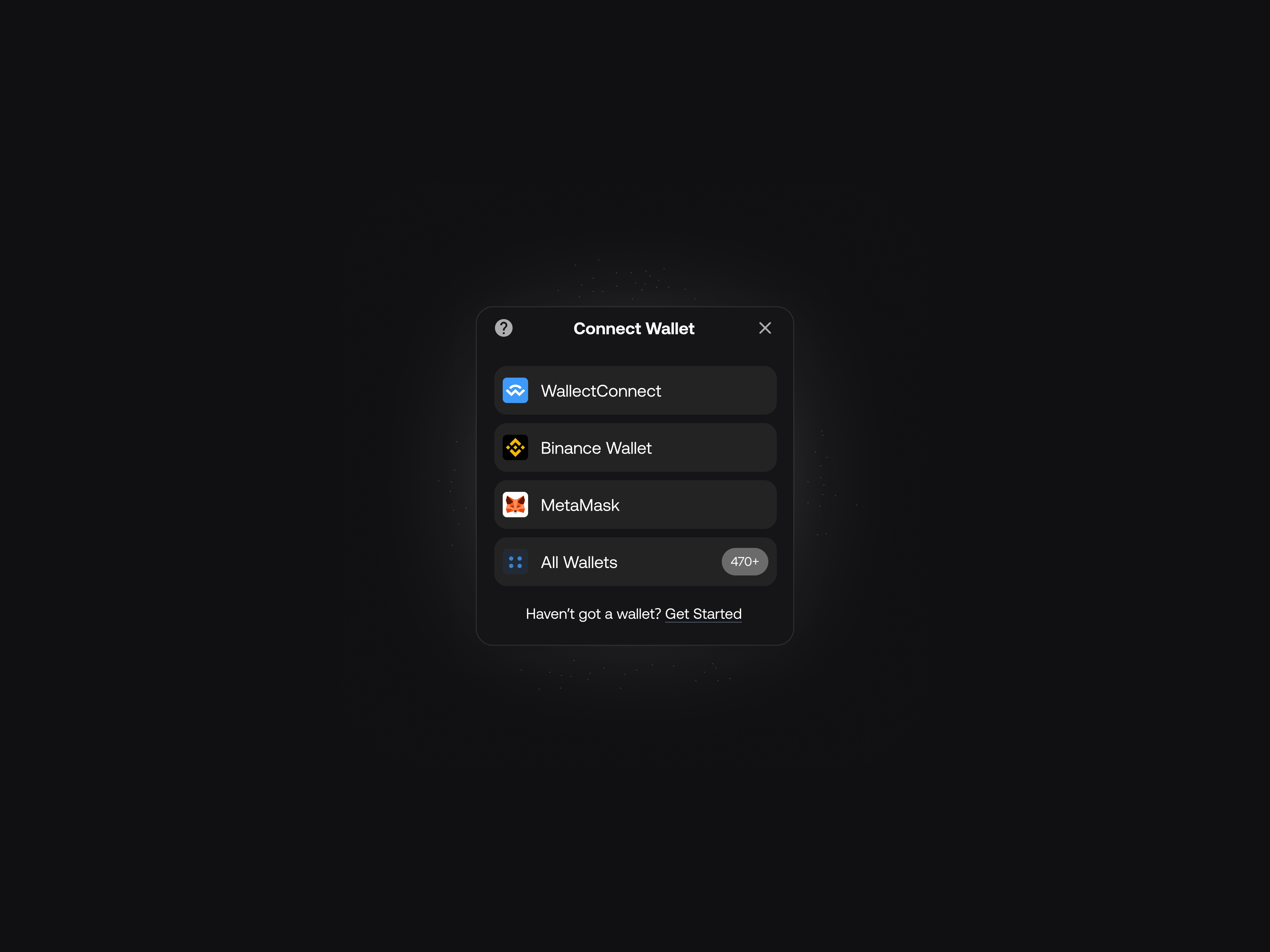 Web3 Wallet Connect UI Design - Dark Mode card ui crypto ui ui web3