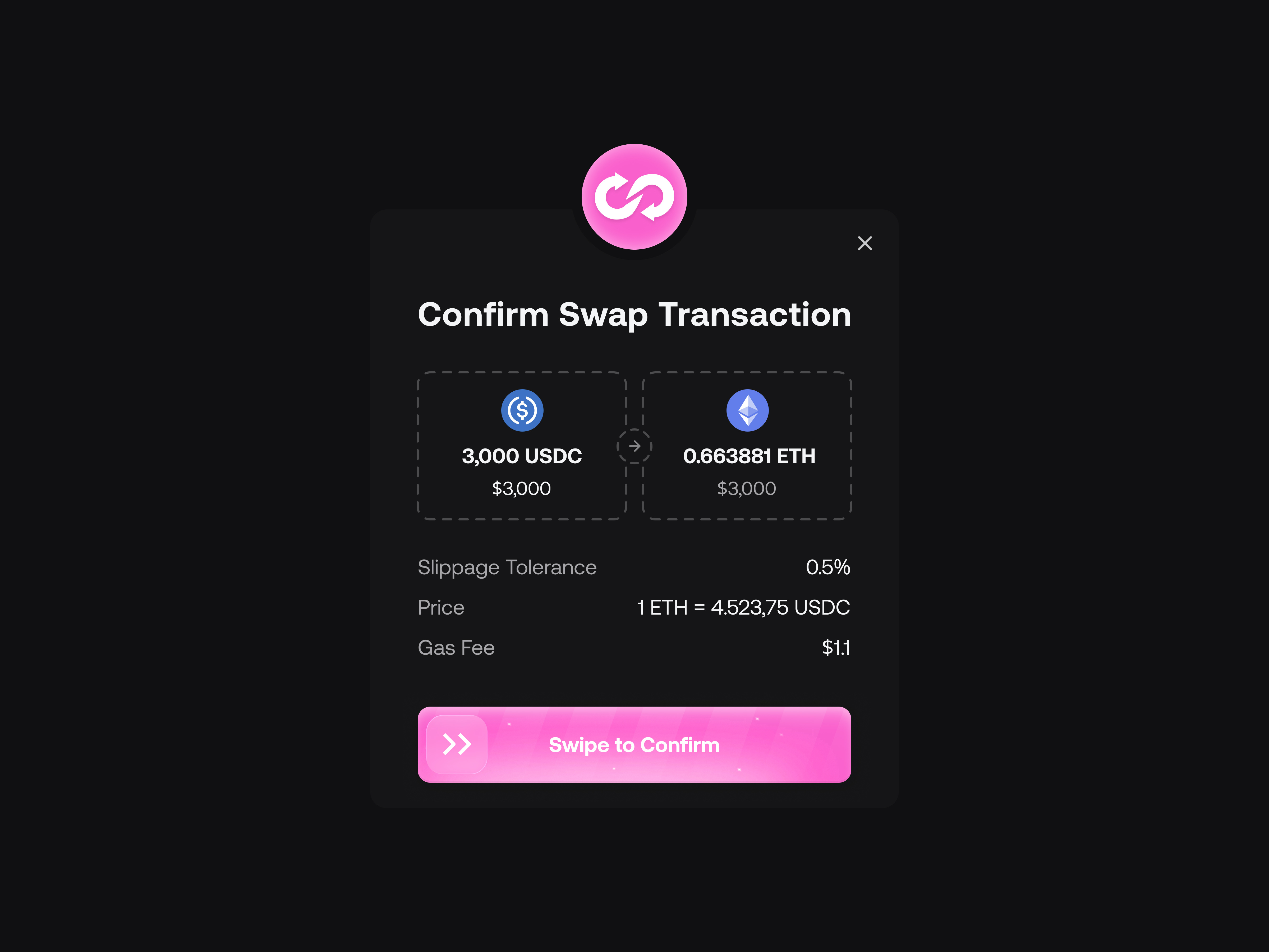 Web3 Swap UI Design - Dark Mode crypto ui web3 design