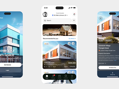 Real estate Mobile App design home house interface mobileapp mortgage product design property property finder property rental real estate real estate app rent house rental sale house ui uiux ux