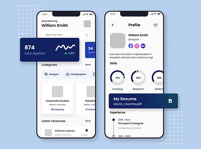 Karier Job Portal App hiring app hiring platform app job application app job finder app job listing app job portal app mobile app ui app uiux app design