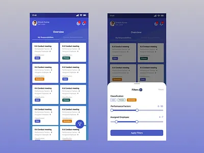 Mobile Cards and Filters