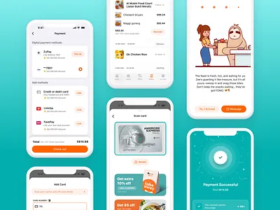 Zlurp - Food app ai app food app interface design mobile app mobile design payment method product product design uiux design