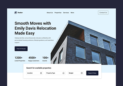 Real Estate - Hero Section Design graphic design growth landing page problem solbing real estate ui design uiux design