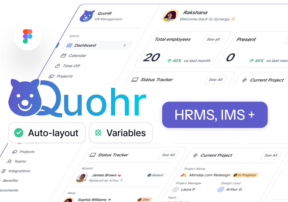 HRMS Dashboard UIUX Design in Figma admin dashboard branding color style guide crm dashboard ui ux dashboard figma design figma prototype figma ready componetns figma ready mockups hr hr porta ui ux hr portal app design hr portal wed design logo design mobile app dashboard product design typography style guide ui animation ui ux design