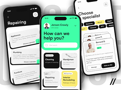 Service Marketplace Mobile IOS App android animation app app design app interaction dashboard design ecommerce hire ios marketplace mobile mobile app mobile ui motion online ratings service ui ux