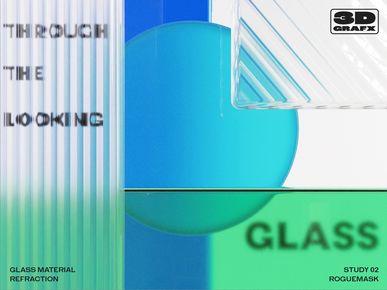 Study - Through the Looking Glass 3d art blender c4d cd cover early 2000s glass shader minimalism poster poster design refraction transmission y2k