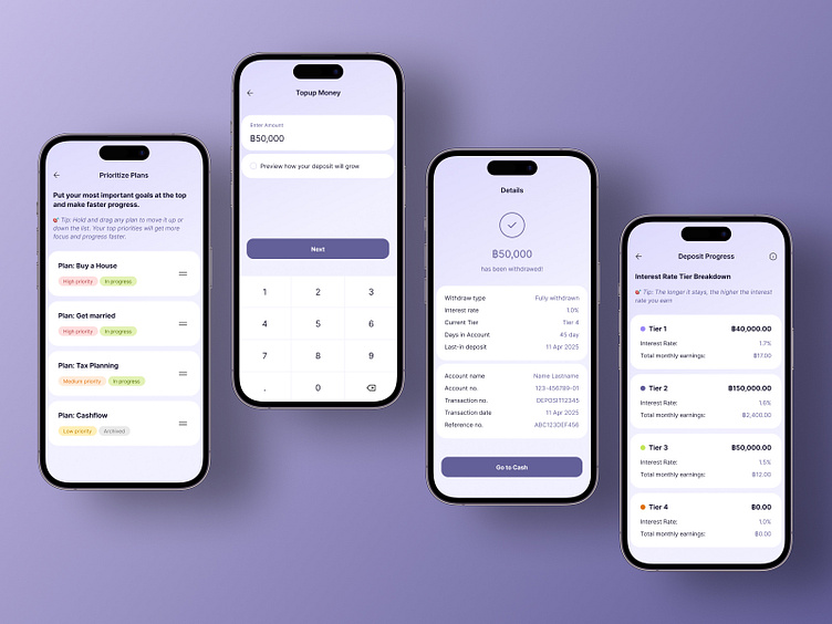 Financial Planning App UI by Pasrapun Sethvarinton on Dribbble
