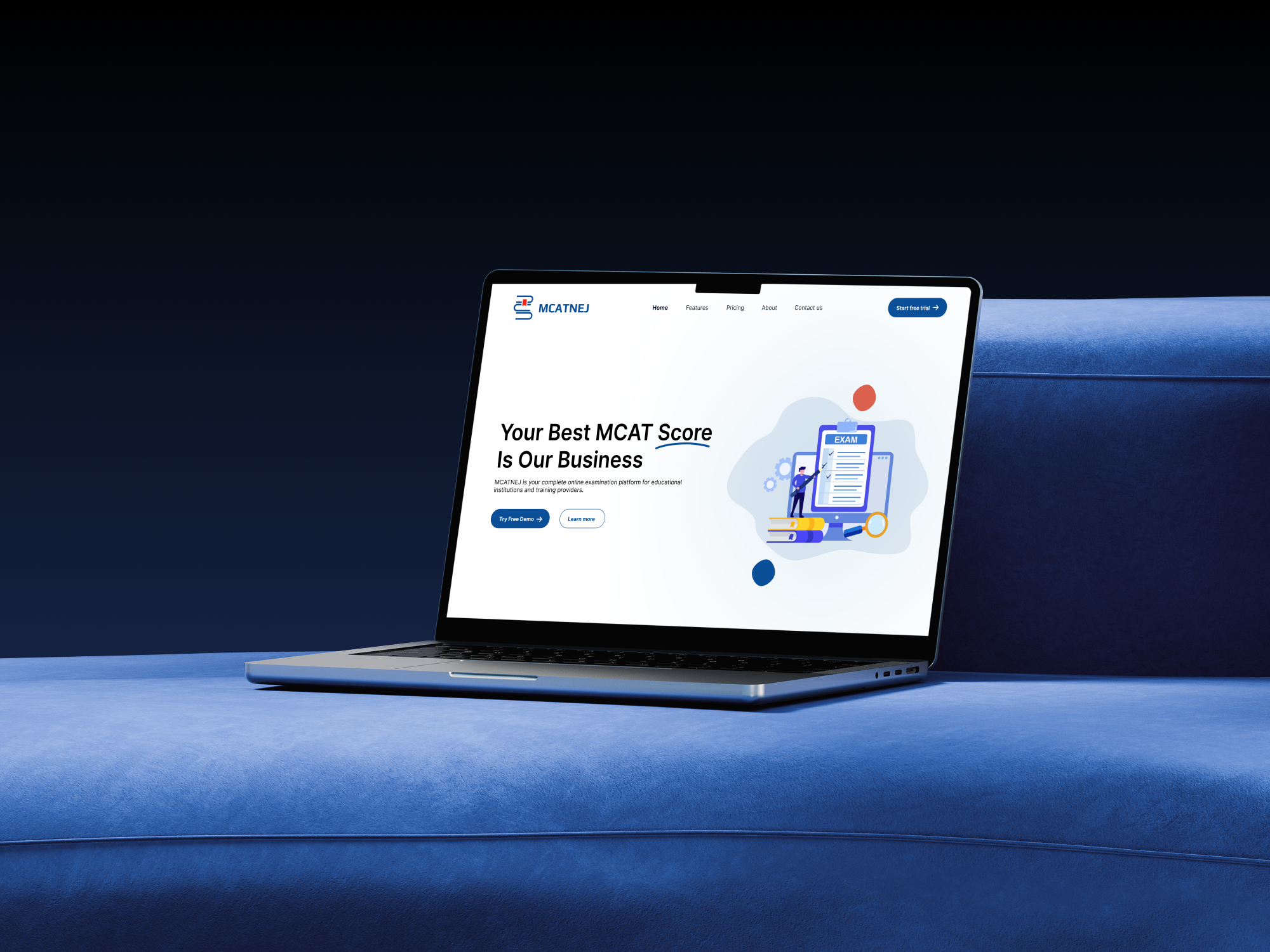 online exam website ui app | examination 2025 app design designer exam exam test graphic design landing page mockup online exam test testing app ui website