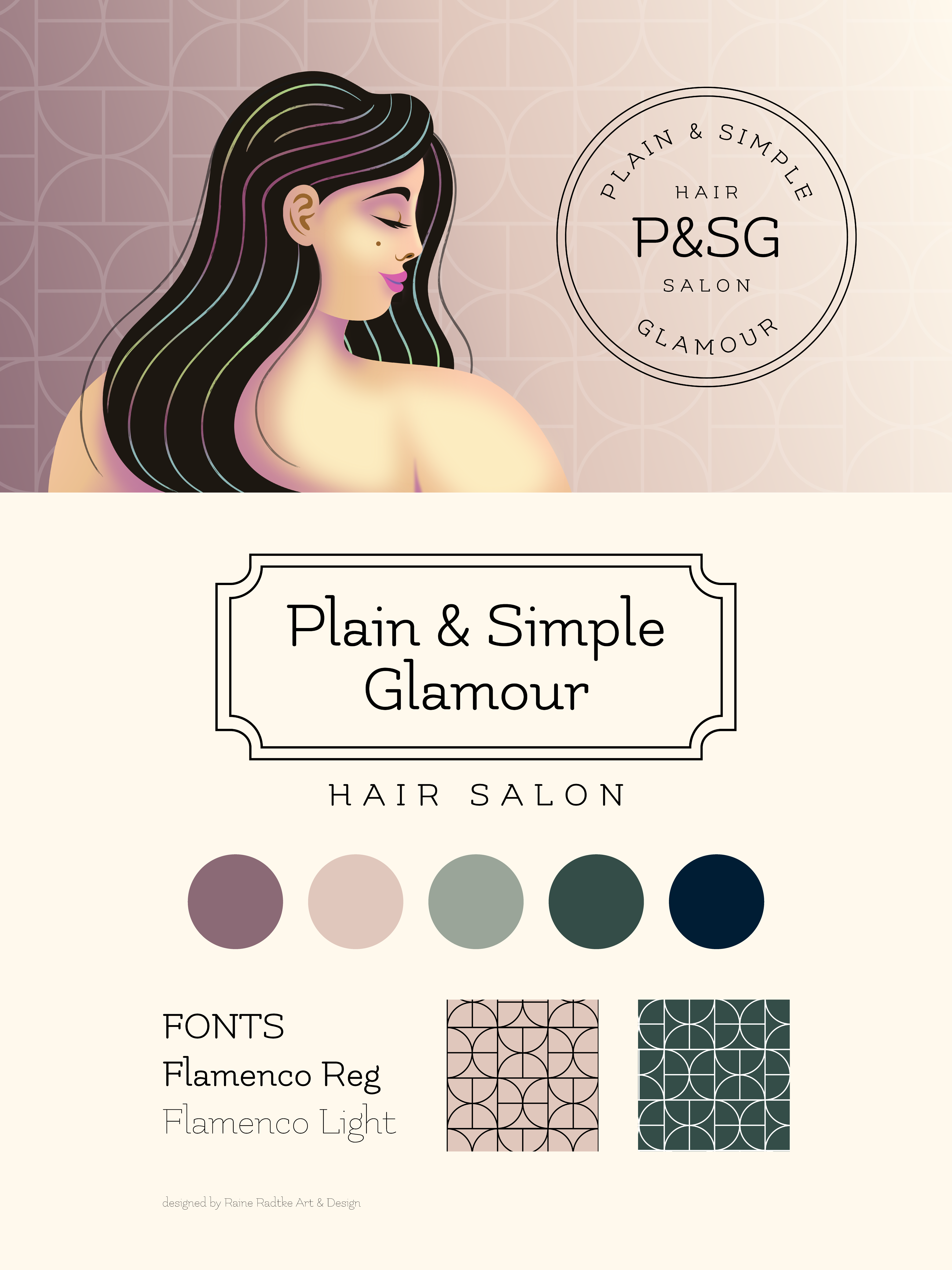 Plain & Simple Glamour Branding & Design art beauty branding character design face hair hair salon illustration illustrator logo portrait profile vector woman