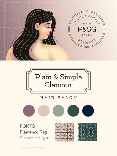 Plain & Simple Glamour Branding & Design art beauty branding character design face hair hair salon illustration illustrator logo portrait profile vector woman