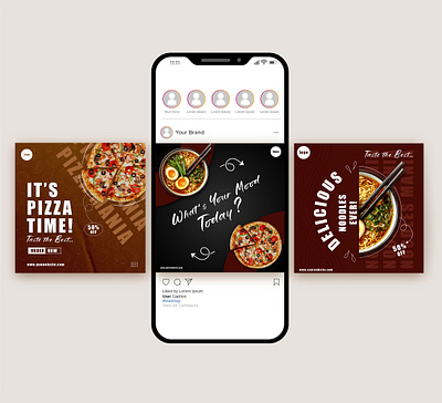 Food Poster - Social media advertising branding food menu food poster graphic design mood food noodles pizza social media ads todays special