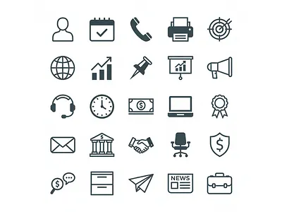 25 Essential Corporate & Service Vector Icons 3d animation branding business illustrations graphic design logo motion graphics ui
